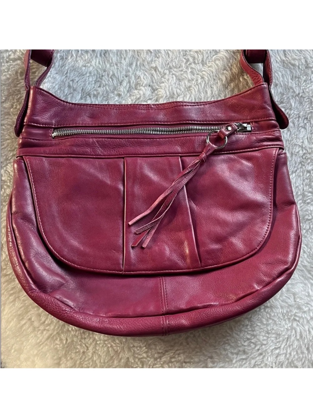 HOBO international Berry Pink Leather convertible crossbody Shoulder Bag